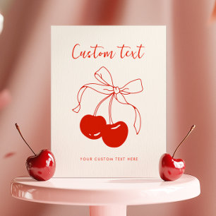 Póster Personalizado de tema de cereza Rótulo de tabla de