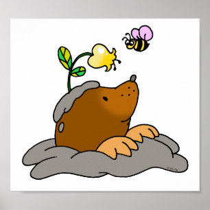 Póster personalizado de topo lindo con una abeja florida