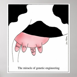 Póster Personalizado de Udder GMO de vaca de ingeniería g