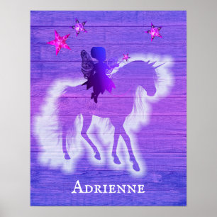 Póster Personalizado de Unicornio azul y rosa Girona