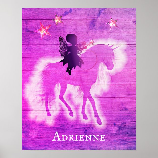 Póster Personalizado de Unicornio Rosa Girona (Frente)