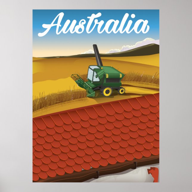 Póster Personalizado de viajes de cosecha de Australia (Frente)