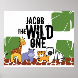 Póster Personalizado de Wild One, Animales de Safa