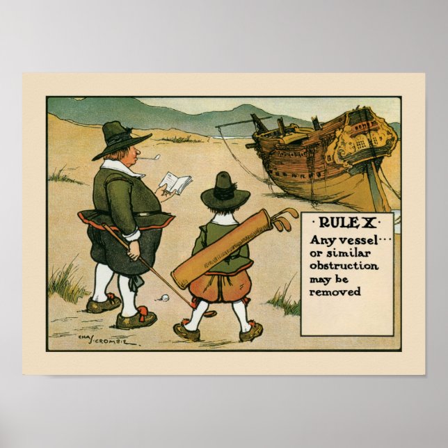 Póster Personalizado del antiguo campo de golf 10 (Frente)