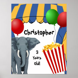 Póster Personalizado del Carnaval de Circo Cumpleaños