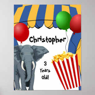 Póster Personalizado del Carnaval de Circo Cumpleaños