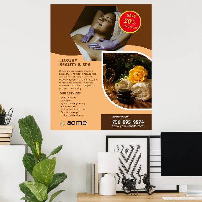 Póster Personalizado del Centro de Spa (Oficina en casa)