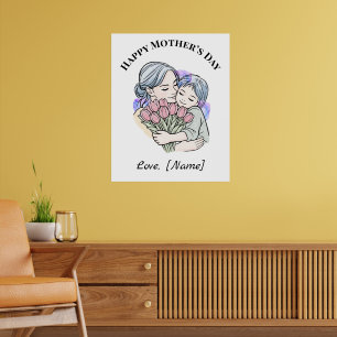 Póster personalizado del Día de la Madre para Mamá