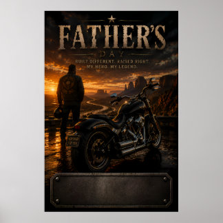 Póster personalizado del Día del Padre para motoci