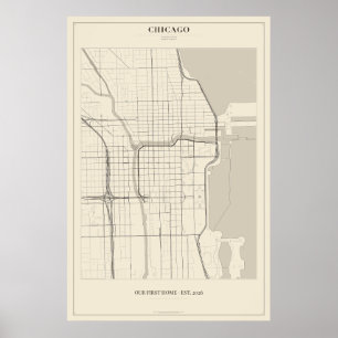 Póster personalizado del mapa de la calle de Chica