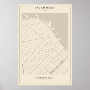 Póster personalizado del mapa de la calle de San F