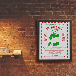 Póster Personalizado del menú de comida para llevar a los