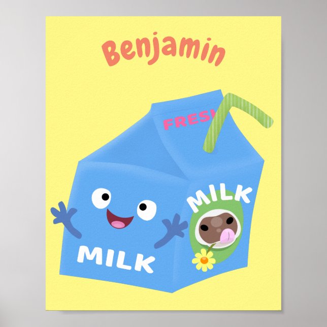 Póster Personalizado del personaje de la caja de leche fe (Frente)