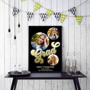 Póster Personalizado del Rótulo del Partido de la Graduac