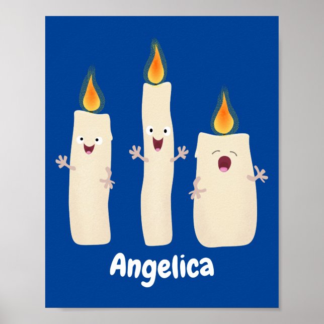 Póster Personalizado del trío de velas de canto lindo (Frente)