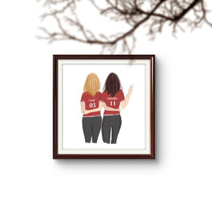 Póster Personalizado, deportes, jugadores, mejores amigos