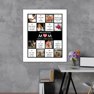 Póster Personalizado Día de la Madre Collage de fotos Con