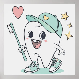 Póster Personalizado Diente Cuaderno - Niños Poster Denta