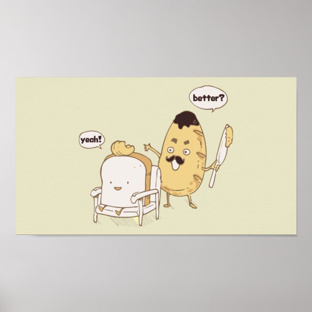 Póster Personalizado divertida de hilo de pan y mantequil (Frente)