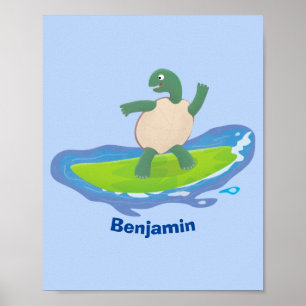 Póster Personalizado divertida de la ola de tortugas