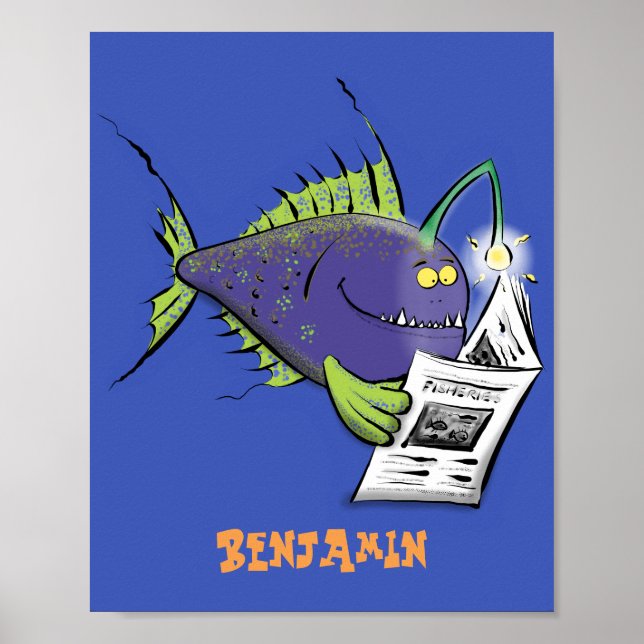 Póster Personalizado divertida de pescados y mariscos (Frente)