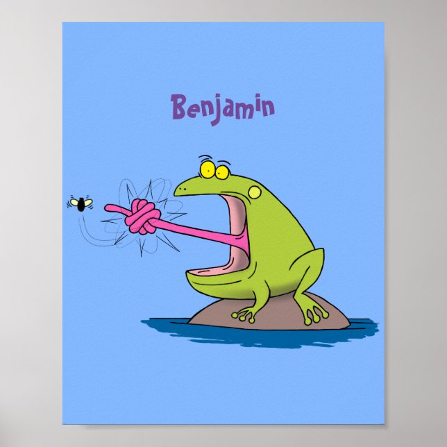 Póster Personalizado divertida de rana y mosca (Frente)