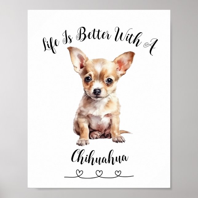 Póster Personalizado divertido Chihuahua Poster "Pequeño  (Frente)