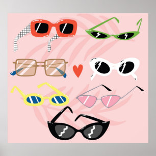 Póster Personalizado divertido: Colección de gafas de sol