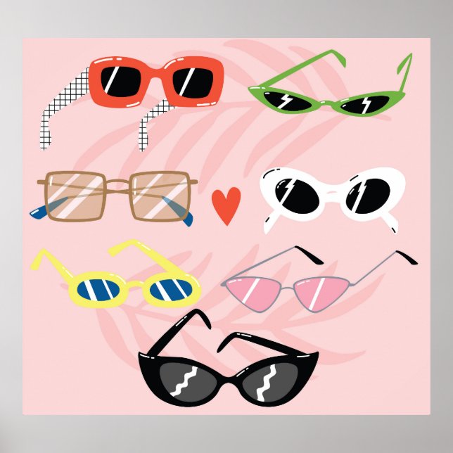 Póster Personalizado divertido: Colección de gafas de sol (Frente)