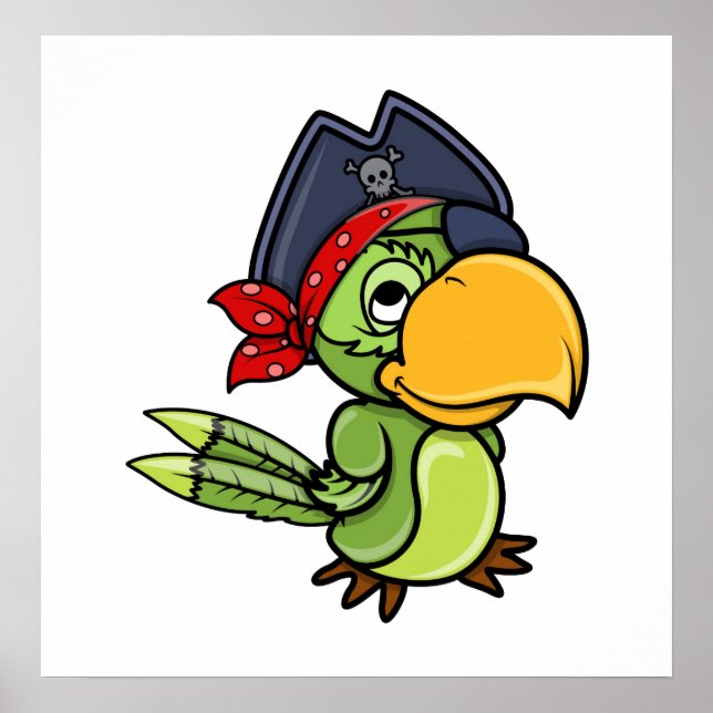 Póster Personalizado divertido Pirate Parrot (Frente)