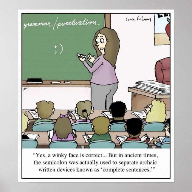 Póster Personalizado docente "Cara Winky" de Semicolón (Frente)