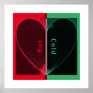 Póster Personalizado elegante corazón caliente y verde ro