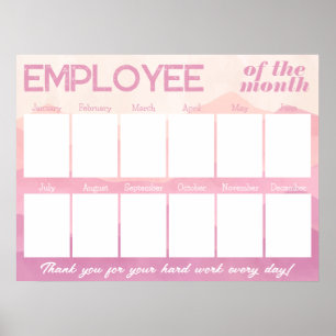 Póster Personalizado Empleado de fotos rosadas del mes de