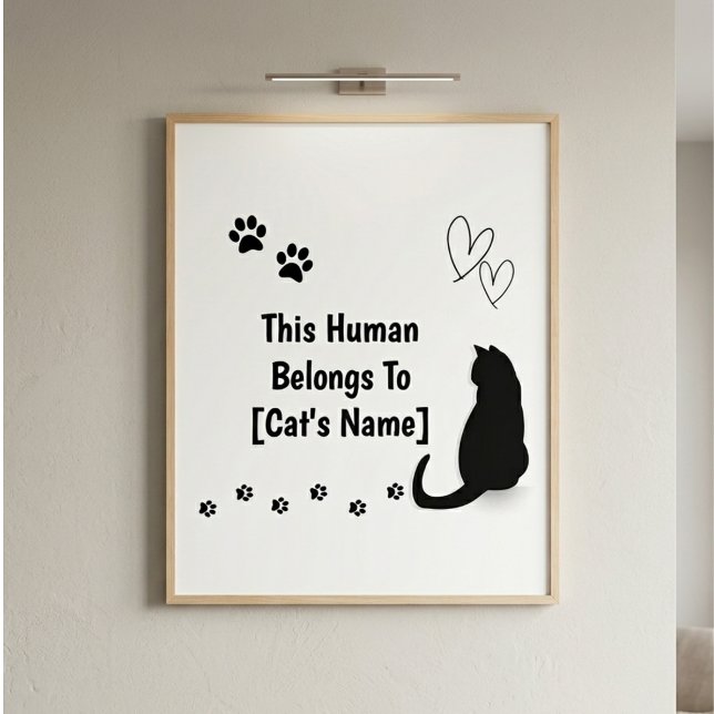 Póster Personalizado Este Humano Pertenece Al Gato (Subido por el creador)