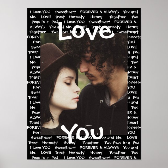 Póster Personalizado este Poster de la pareja "Te amo" (Frente)