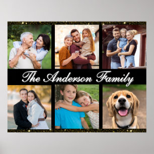 Póster Personalizado Familia Seis Collages de fotos Poste