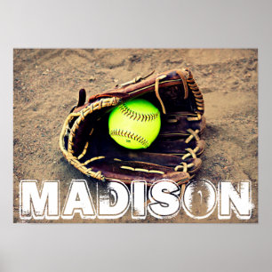 Póster Personalizado Fastpitch Softball Player Poster