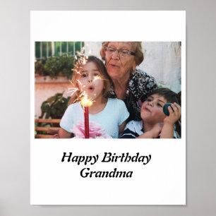 Póster Personalizado Feliz cumpleaños foto de la abuela