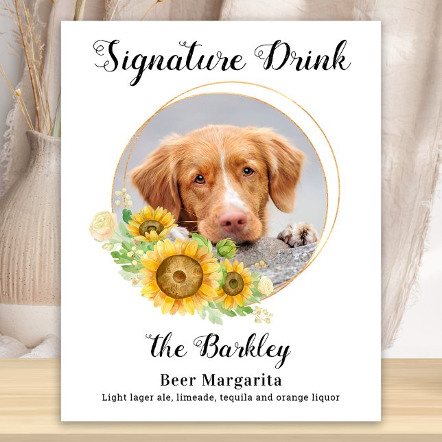 Póster Personalizado Firma Bebida girasol Mascota Boda (Subido por el creador)