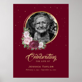 Póster Personalizado Floral Celebración del Rótulo del fu
