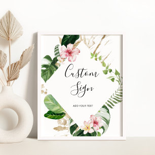 Póster Personalizado floral de monstera tropical