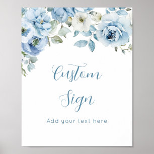 Póster Personalizado floral Dusty Blue