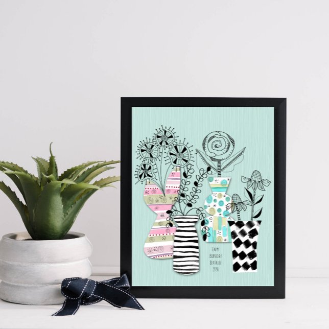 Póster Personalizado floral moderno de mediados de siglo (Subido por el creador)