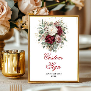 Póster Personalizado Floral Rojo Intenso Premium d