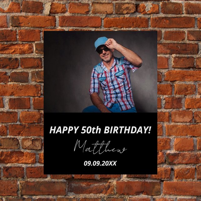 Póster Personalizado foto blanco negro hombre 50 años (Subido por el creador)
