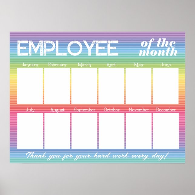 Póster Personalizado foto empleado del mes Colorful (Frente)