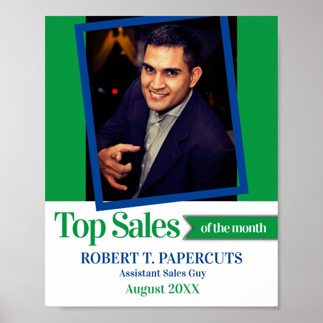 Póster Personalizado fotoempleado del certificado del mes (Frente)