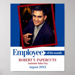 Póster Personalizado fotoempleado del certificado del mes