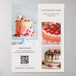 Póster Personalizado Fotos Explorar Código QR Menú Pastel
