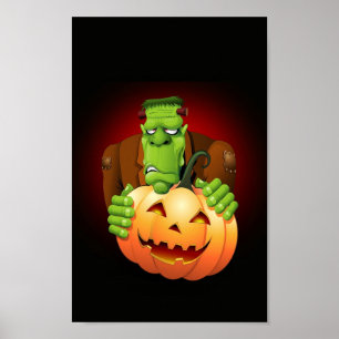 Póster Personalizado Frankenstein con Calabaza